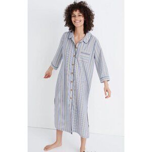 Madewell Bedtime Long Nightshirt Pajama Medium Multicolor Stripes Long Sleeves